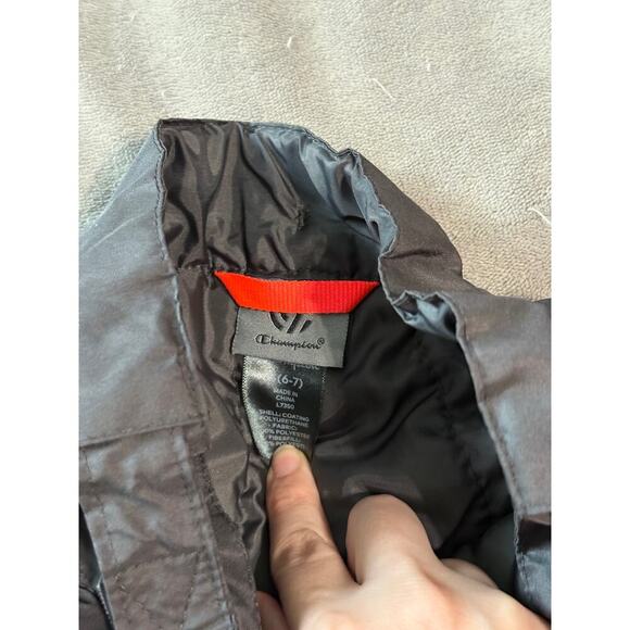 Champion Kids Size 6-7 Gray Charcoal Snow Pants Adjustable Cargo Water Resistant - Picture 3 of 9
